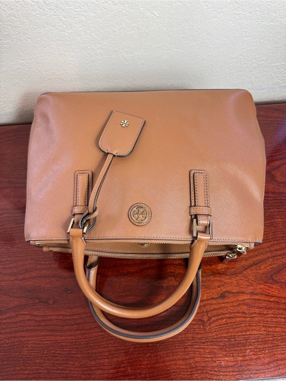 Tory Burch  Robinson Saffiano Leather Satchel with Top Handles
